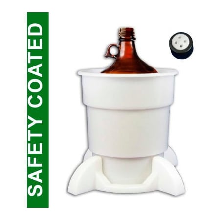 Cp Lab Safety. CP Lab Safety Port Cap System, 4 Liter Coated Glass Bottle, GL38 4-Port Cap, Secondary Container WF-4LSG-38-4KIT